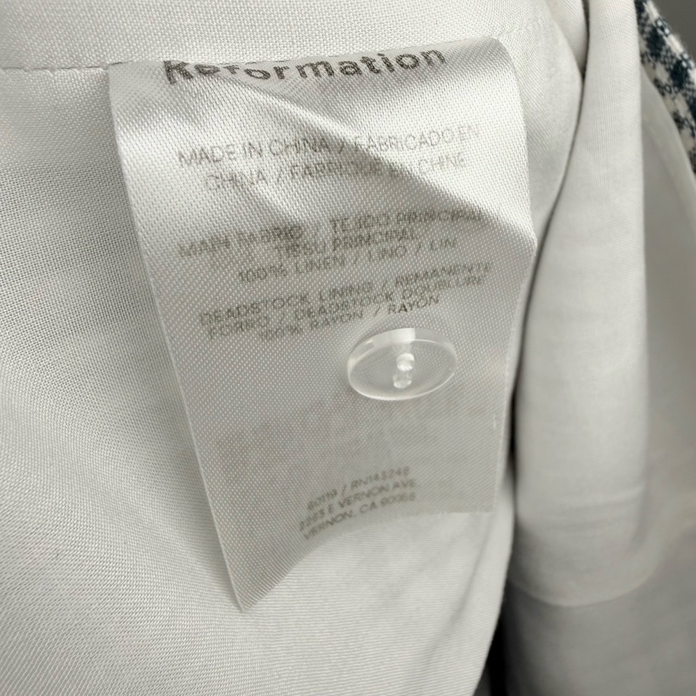 Reformation Gingham Balia Linen Top - Picture 5 of 7